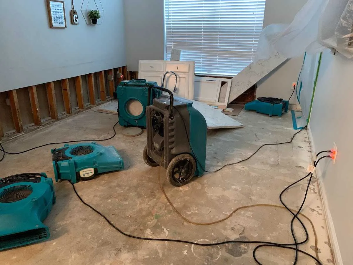 Dehumidifier in flood-cut room for Water Extraction & Removal in Indianola